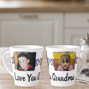 2 photo love you grandma purple latte mug