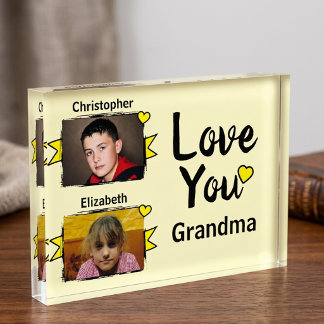 2 photo love you grandma yellow block