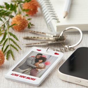 2 Photo Love You More Key Ring
