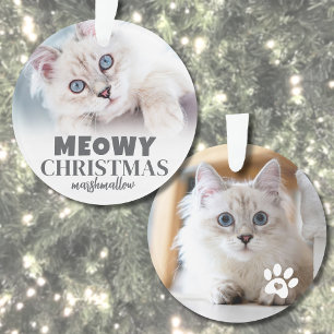 2 Photo Meowy Christmas Cat Ornament