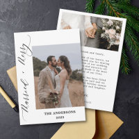 2 Photo Merry Married Script Wedding Christmas