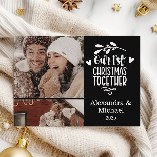 2 Photo Minimalist First Christmas Together Holiday Card
