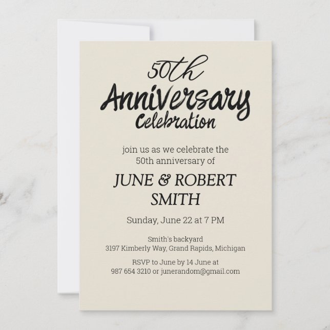 2 photo Modern 50th wedding anniversary invitation (Front)