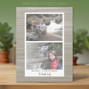 2 Photo Modern Abstract with White Border Holiday Postcard