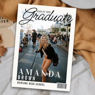 2 Photo Modern Magazine Cover Graduation 2025 Invitation