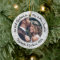 2 Photo Mr & Mrs 1st Christmas Script Faux Marble