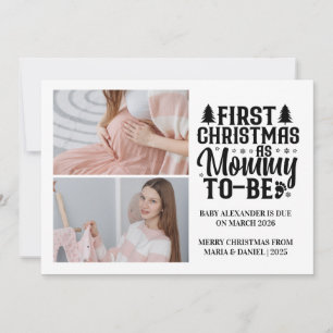 2 Photo Mummy to be Christmas Pregnancy  Holiday Card