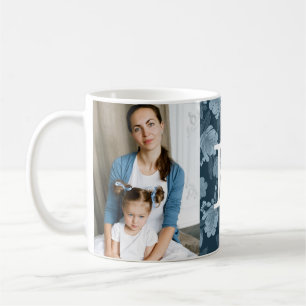 2 Photo   Navy Floral Coffee Mug