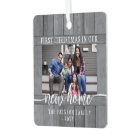 2 Photo New Home First Christmas Grey Faux Wood