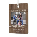 2 Photo New Home First Christmas Rustic Faux Wood