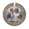 2 Photo Newlyweds 1st Xmas Married Faux Barn Wood