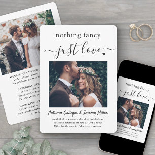 2 Photo Nothing Fancy Just Love Wedding Elopement Invitation