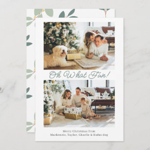 2 Photo Oh What Fun Christmas Holiday Card