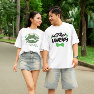 2 Photo Patrick's Day Green Kiss, Me Mister Lucky Tri-Blend Shirt