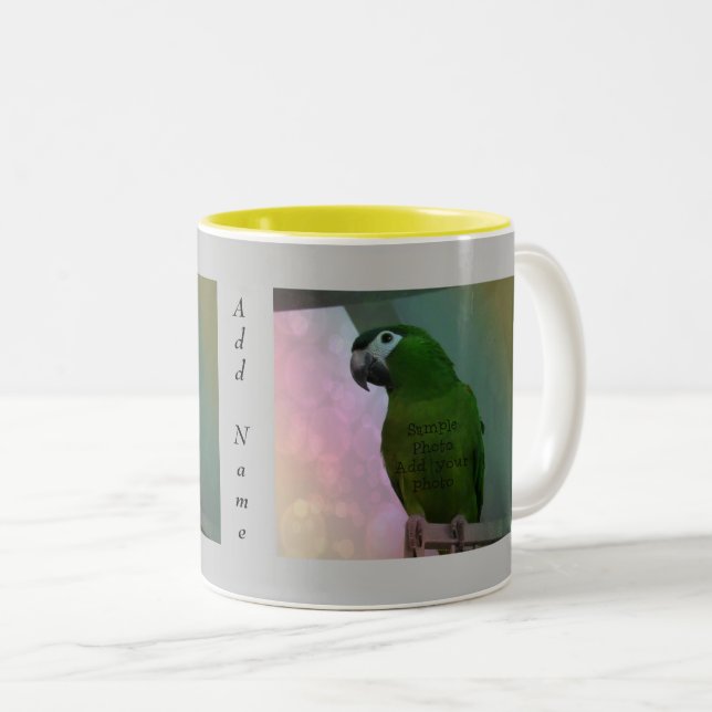 2 Photo Personalised Mug Grey background (Front Right)