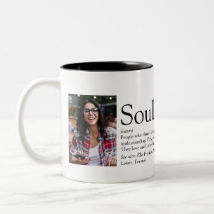 2 Photo Personalised Soulmates Definition Two-Tone Two-Tone Coffee Mug
