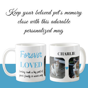 2 Photo Pet Loss Keepsake Pet Memorial blue Coffee Mug