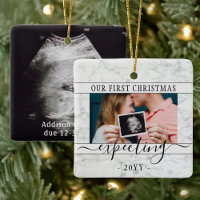 2 Photo Pregnancy New Parents 1st Xmas Expecting