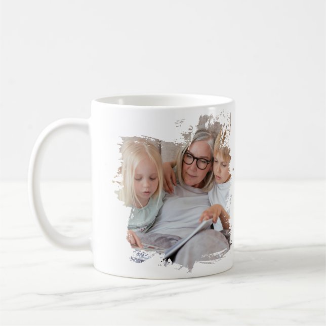 2 Photo Scribble Frame Template Personalized Coffee Mug (Left)