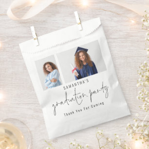 2 Photo Script Graduation Party Thank You Favour Bags