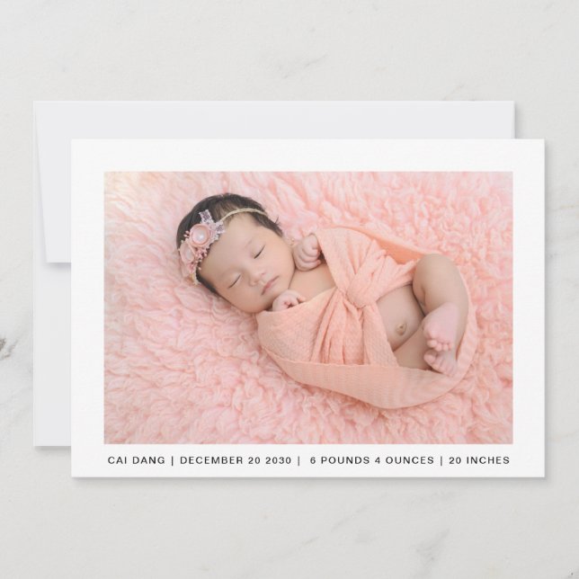 2 Photo Script Name Birth Announcement (Front)