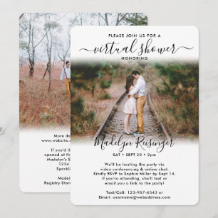 2 Photo Script Virtual Long Distance Bridal Shower Invitation