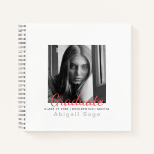 2 Photo Simple Modern Minimalist Graduation Notebook