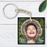 2 Photo Template Double Sided Rounded Black Key Ring<br><div class="desc">Personalised 2 Photo Key Chain with Rounded Black Frame</div>