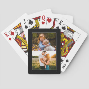 2 Photo Template Thin Border Playing Cards
