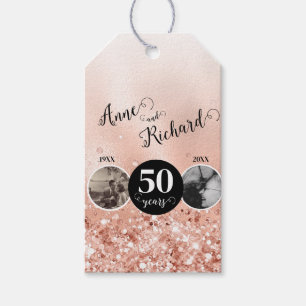 2 Photo Then and Now ANY YEAR Wedding Anniversary Gift Tags