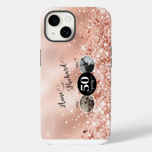 2 Photo Then and Now ANY YEAR Wedding Anniversary iPhone 14 Case