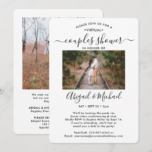 2 Photo Virtual Couples Bridal Shower by Mail Invitation