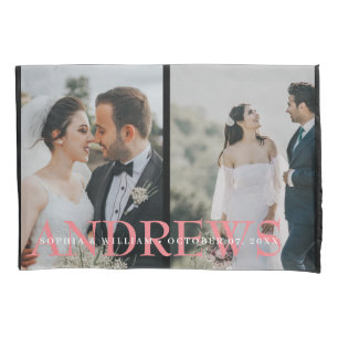 2 photo wedding  pillowcase