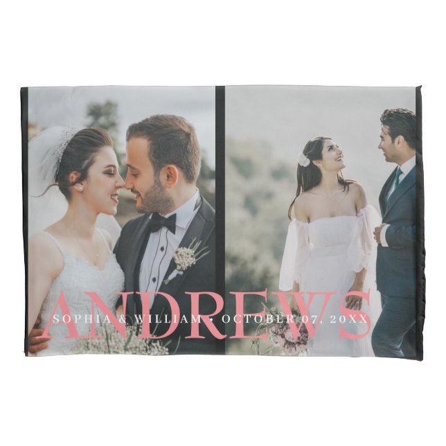 2 photo wedding  pillowcase (Front)