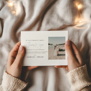 2 photo wedding thank you card