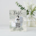 2 Photo Wedding Website QR Code Black Table Number<br><div class="desc">Add a personalised finishing touch to wedding reception decorations with custom photo & QR Code table number cards. Pictures and all text are simple to customise, and can be different or the same on front and back. If preferred, change "capture the love" to "honeymoon fund, " "a special thanks, "...</div>