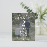 2 Photo Wedding Website QR Code White Table Number<br><div class="desc">Add a personalised finishing touch to wedding reception decorations with custom photo & QR Code table number cards. Pictures and all text are simple to customise, and can be different or the same on front and back. If preferred, change "capture the love" to "honeymoon fund, " "a special thanks, "...</div>