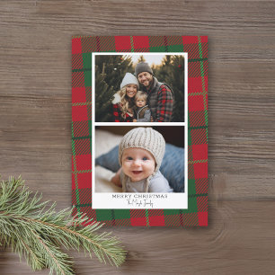 2 Photo with Plaid Border - Instant Download and Holiday Card
