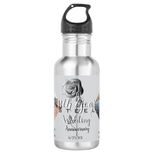 2 Photos11th Wedding Anniversary Steel Rose 532 Ml Water Bottle