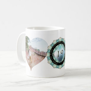 2 Photos19th Wedding Anniversary Heart Frames   Coffee Mug