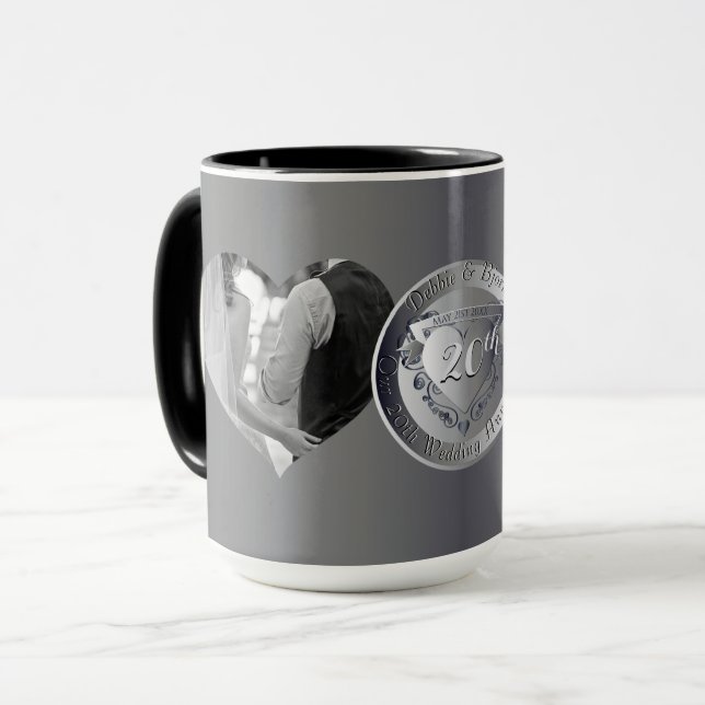 2 Photos 10th,20th,25th,70th Wedding Anniversary   Mug (Front Left)