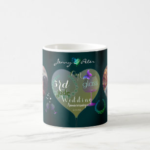 2 Photos 3rd Jade Glass Wedding Anniversary Coffee Mug