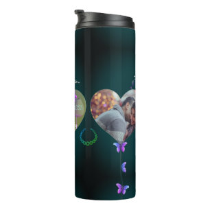 2 Photos 3rd Jade Glass Wedding Anniversary  Thermal Tumbler