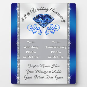 2 PHOTOS 65th or 45th Wedding Anniversary Gifts, Plaque
