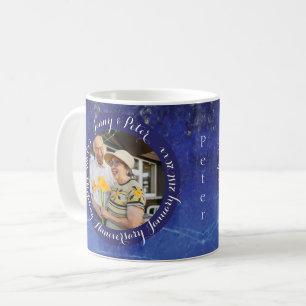 2 Photos 9th Wedding Anniversary Lapis Frame Coffee Mug