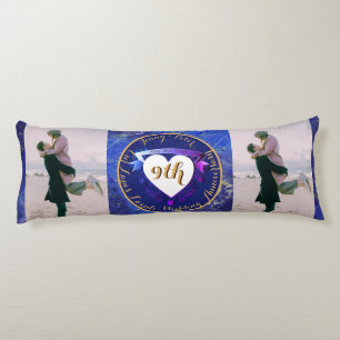 2 Photos 9th Wedding Anniversary Lapis Lazuli  Body Cushion