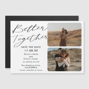2 photos black white better together save the date