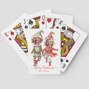 2 Photos Christmas elves  Playing Cards
