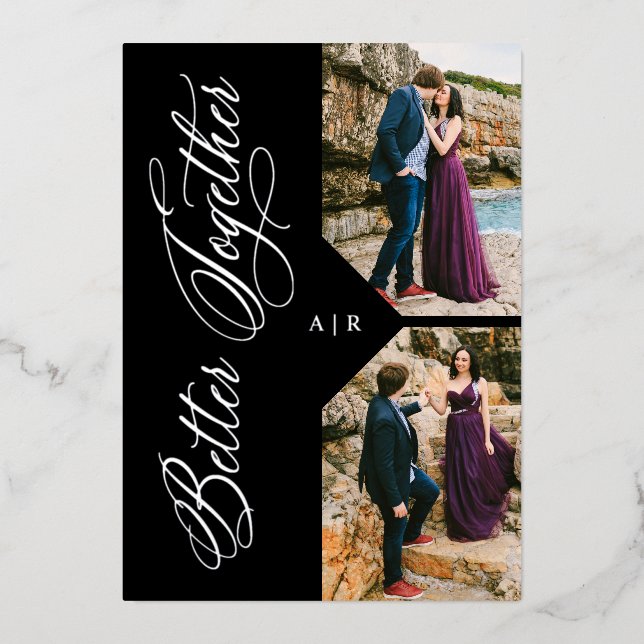 2 Photos Collage Silver Whimsical Luxury Modern (Front)