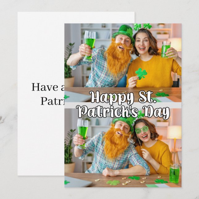 2-photos Custom Modern Template St. Paddys (Front/Back)